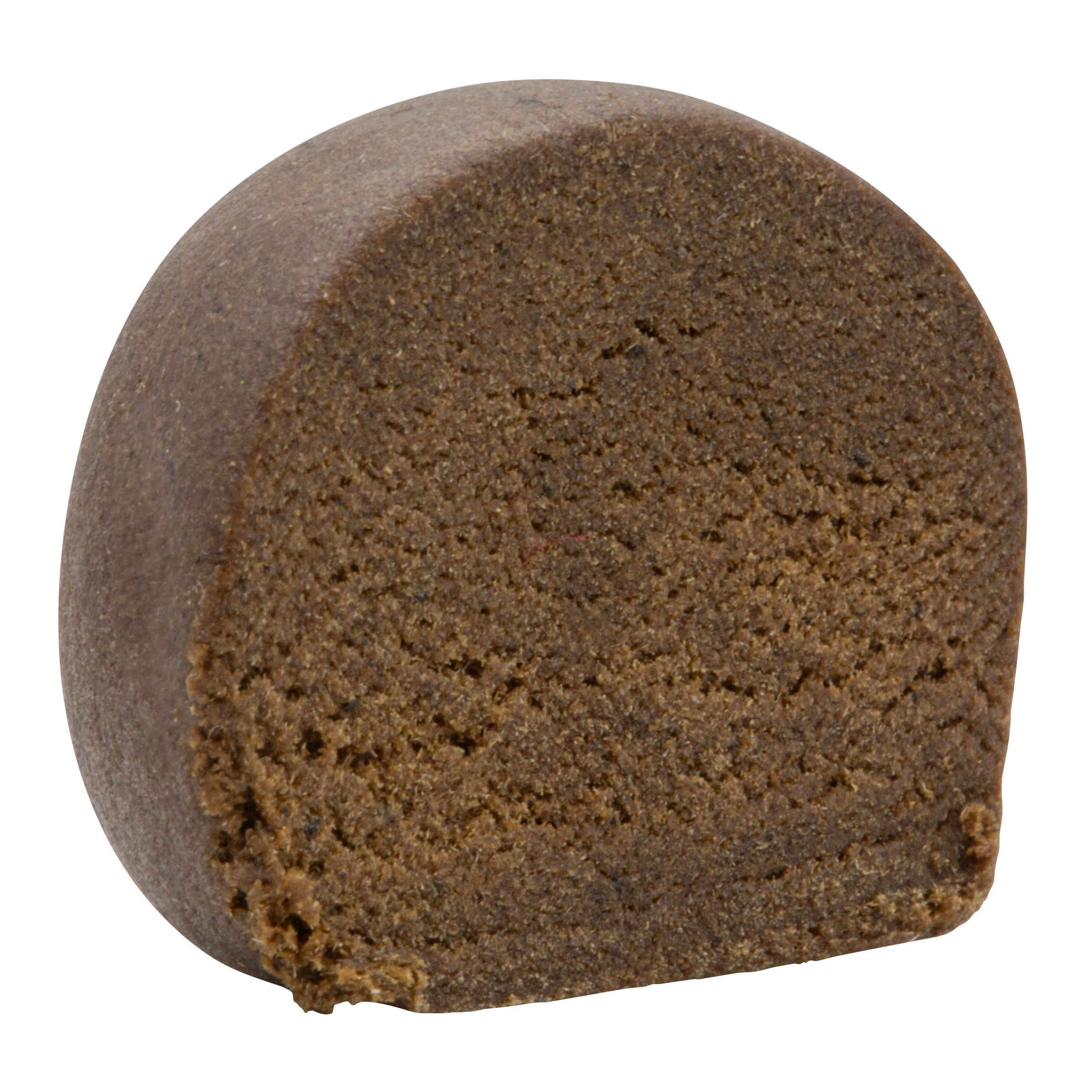 Brown bread loaf on a white background