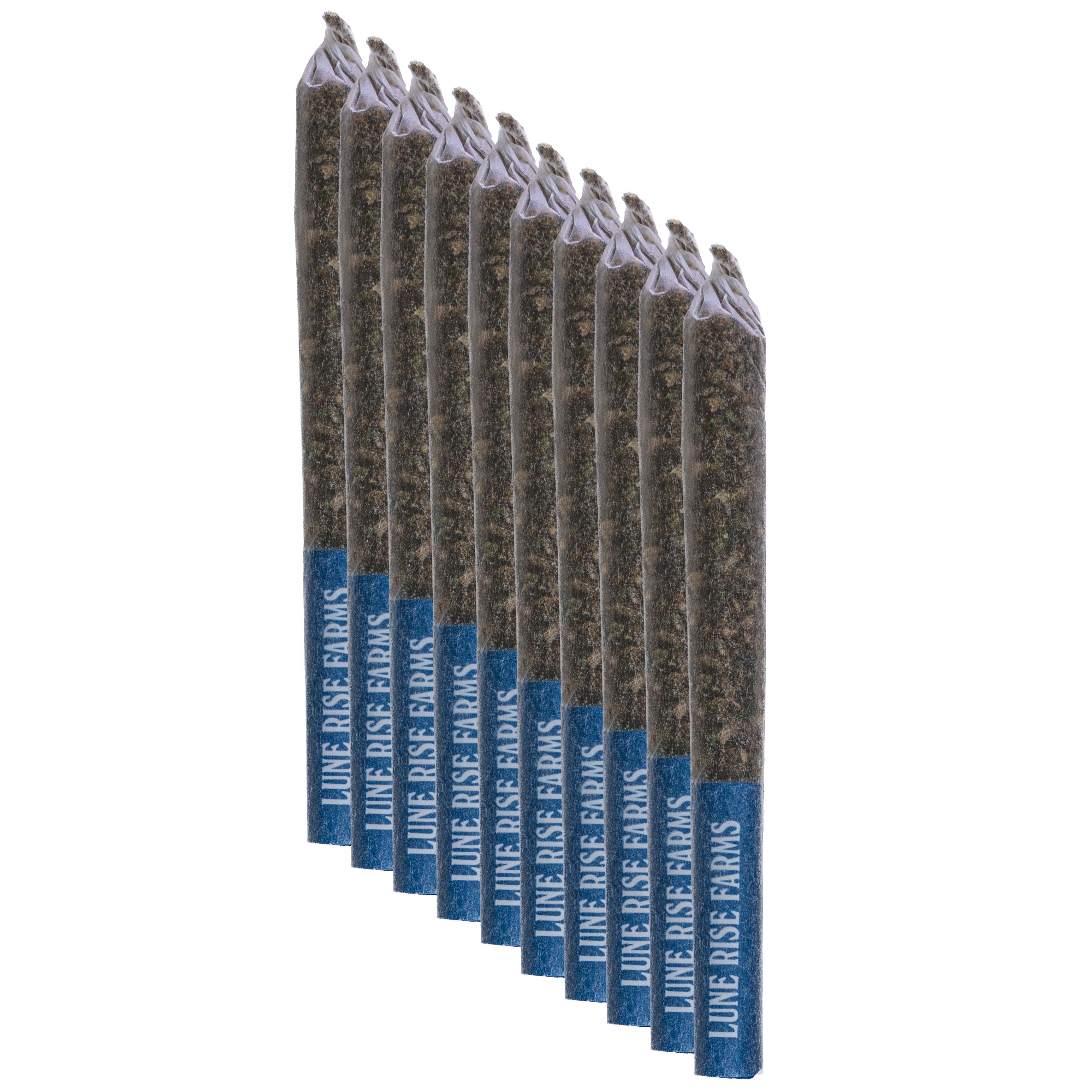 blue filter tip prerolls on white background