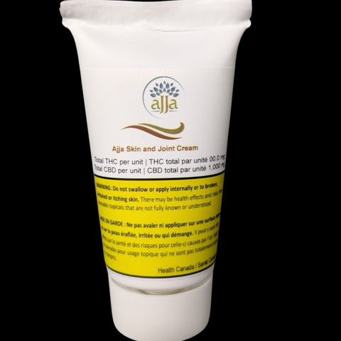 Tube of Ajla Skin and Joint Cream on a white background