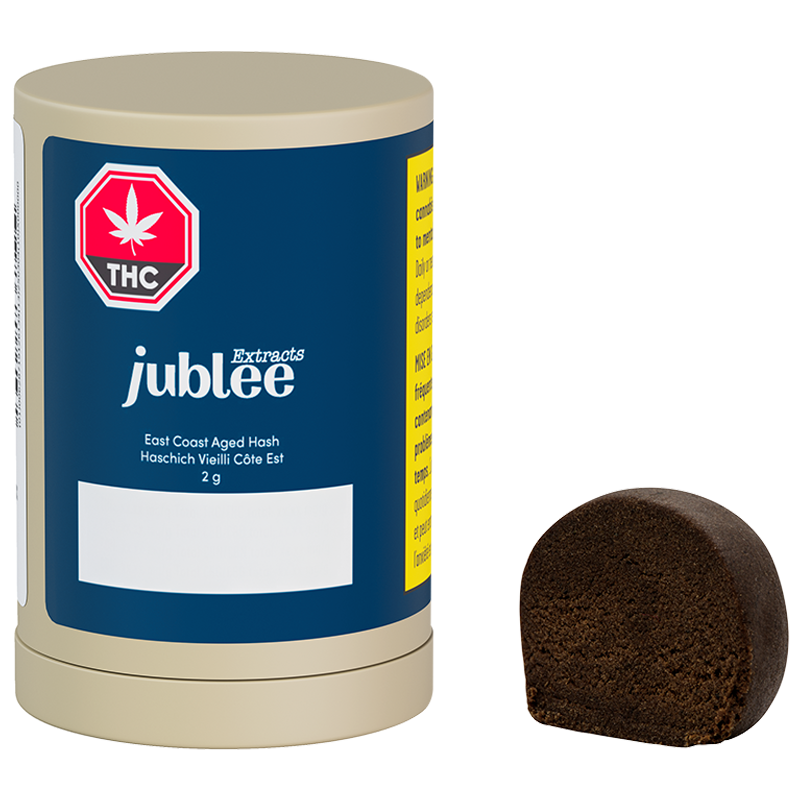 Jublee THC Extracts container with a cannabis leaf logo on a white background