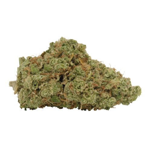 A single cannabis flower from the Spectrum Reserve SR Sour Jack strain, displaying green color and dense structure.