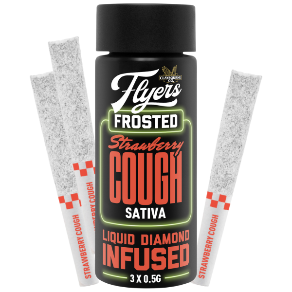 Claybourne Flyers Frosted Infused Strawberry Cough 3x0.5g Pre-Roll Claybourne Flyers Frosted Infused Strawberry Cough 3x0.5g Pre-Roll