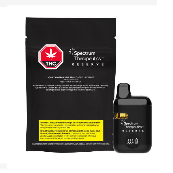 Spectrum Therapeutics Reserve THC vape device packaging on a white background