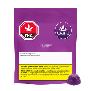 Wana Sour Grape Rush Gommes, paquet géant