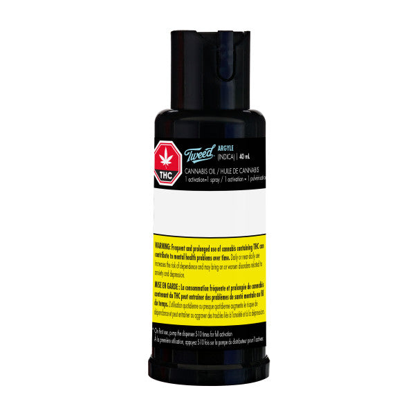 Tweed Argyle Oil - Indica (Blue) - 2.5mg THC, 3mg CBD | Spectrum Therapeutics Tweed Argyle Oil - Indica (Blue) - 2.5mg THC, 3mg CBD | Spectrum Therapeutics