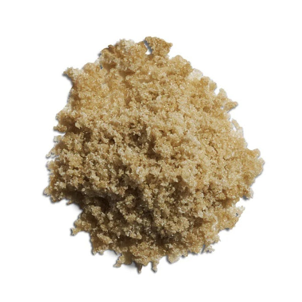 A pile of brown bubble hash concentrate.