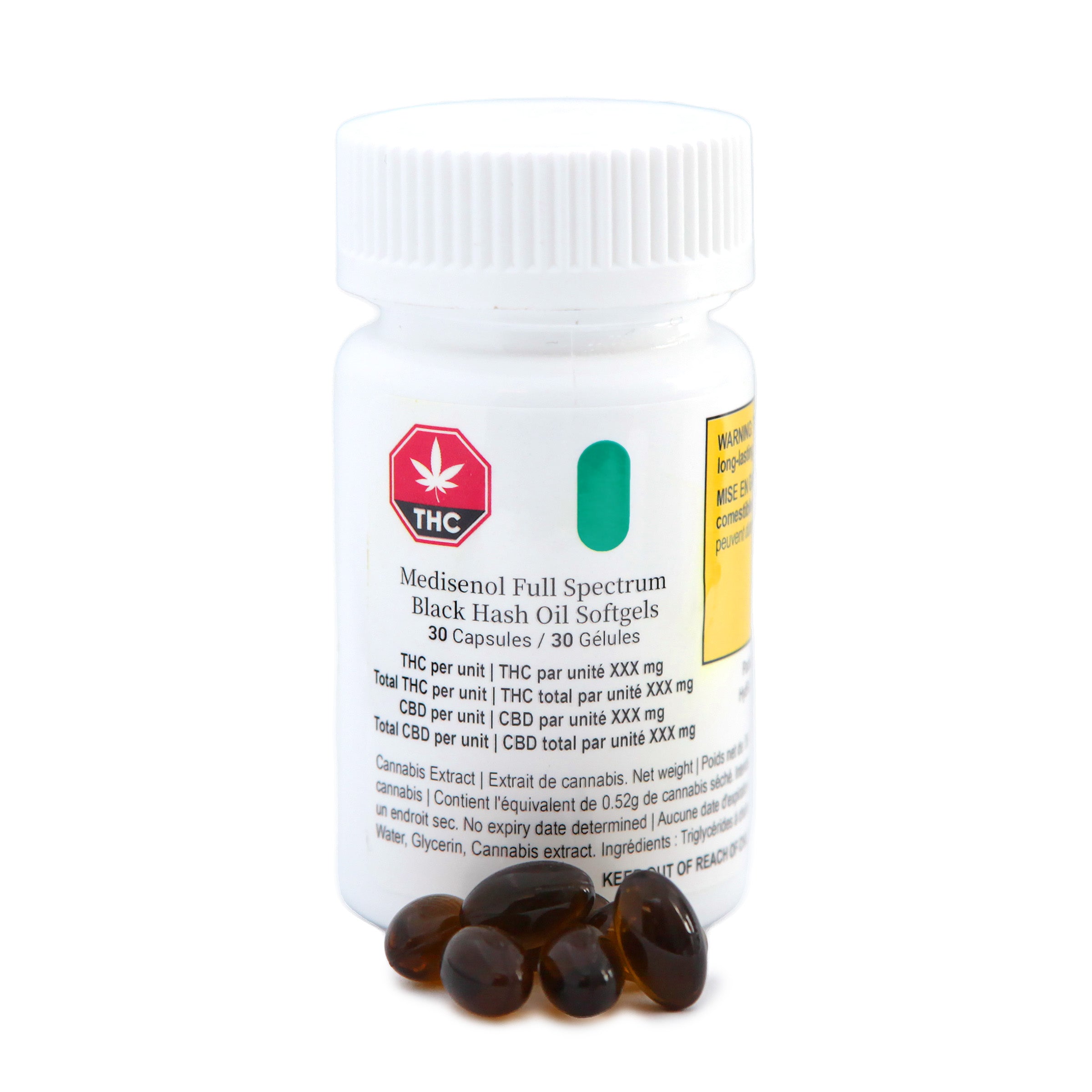 Medisenol Full Spectrum Black Hash Oil Softgels