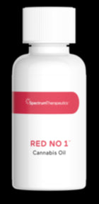 A bottle of Spectrum Therapeutics Red No 1 Cannabis Oil.