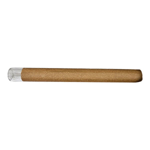 Wooden handle with clear acrylic end on a white background