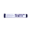 tube with label and barcode on a white background
