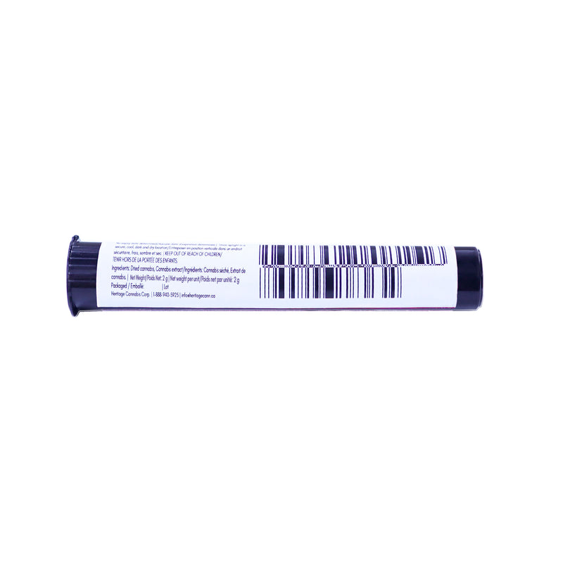 tube with label and barcode on a white background
