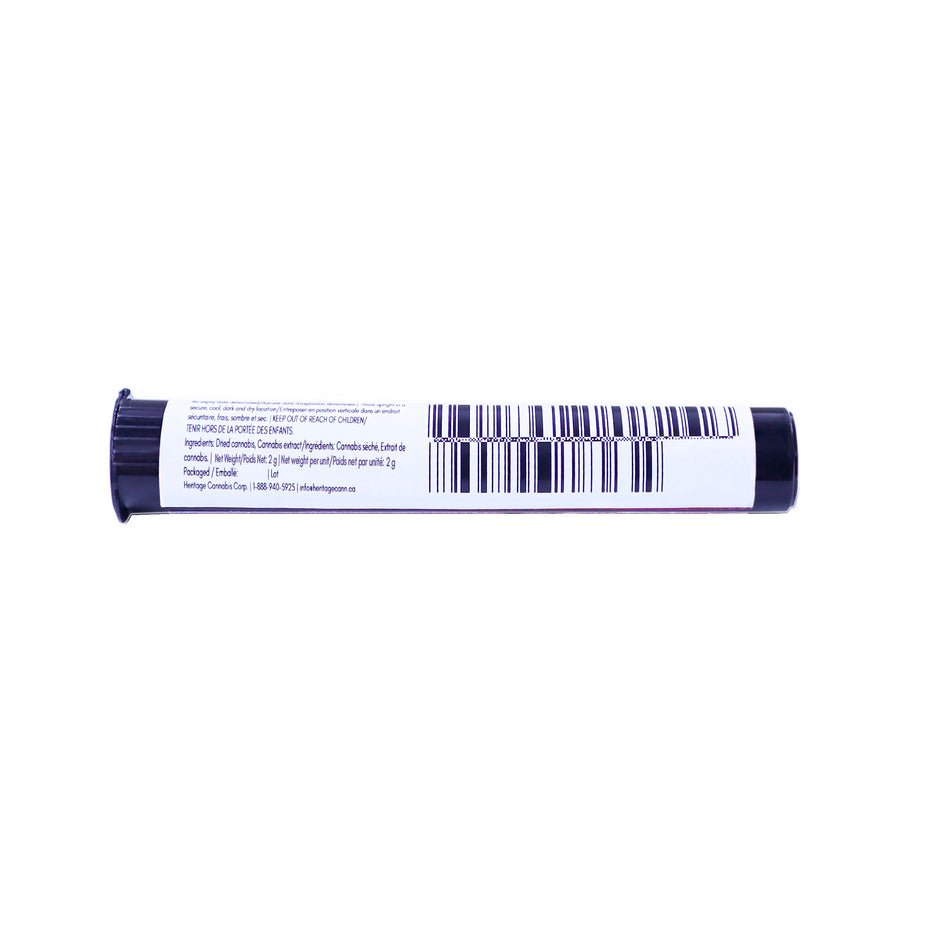 tube with label and barcode on a white background