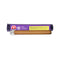 Vaping device with purple packaging and a warning label on a white background