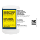 Cannabis container with warning label and QR code on a white background
