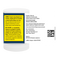 Cannabis container with warning label and QR code on a white background