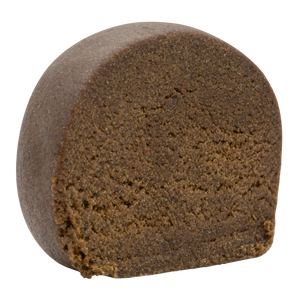 Brown bread loaf on a white background