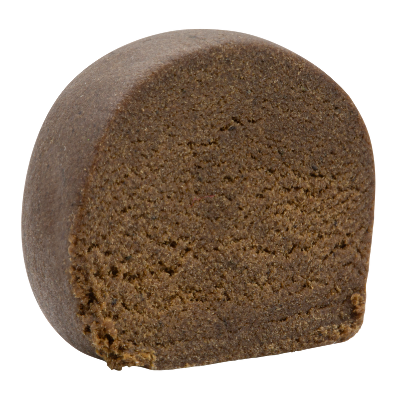 Brown bread loaf on a white background