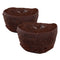 Two chocolate muffins on a white background