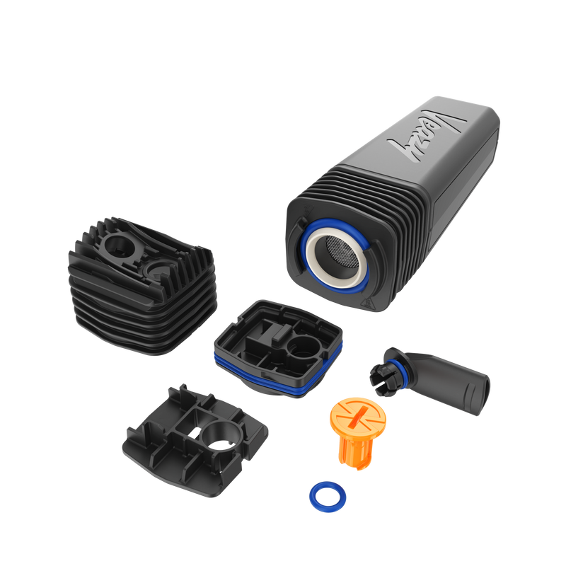 Set of mechanical components on a white background