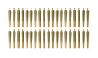 Twenty-four rolled joints arranged in two rows of twelve on a plain off-white background.