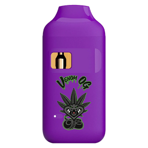 Purple vape device with 'Venom OG' logo on a white background