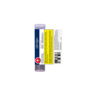 Lip balm with visible branding and product information on a white background