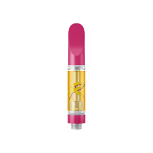Vape pen with pink top and bottom on a white background
