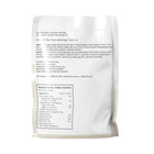 A white stand-up pouch of CBD gummies with bilingual French and English text, including a nutrition facts label, photographed against a clean white background.