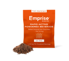 Orange package of Empriese Rapid Powdered Beverage with a small amount of powder on a white background