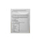 The back of a square white product package showing printed text, ingredients, nutrition facts, and a warning label on a light gray background.