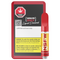 Vape cartridge packaging with THC branding and 'Adults Only' warning label.