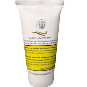 Tube of Ajla Skin and Joint Cream on a white background