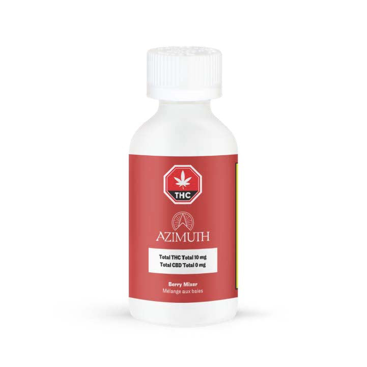 Bottle with a red label featuring the brand 'Azimuth' on a white background
