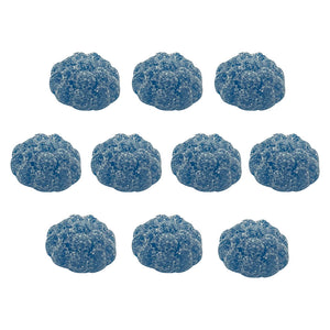 Lite Label Low Blue Raspberry Gummies with several blue raspberry flavored gummies