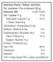 Nutrition facts label for a Balcony 65% Dark Chocolate Cannabidiol (CBD) bar
