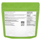 Green packaging with nutritional label and ingredients list on a white background