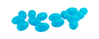 Blue jelly beans on a white background