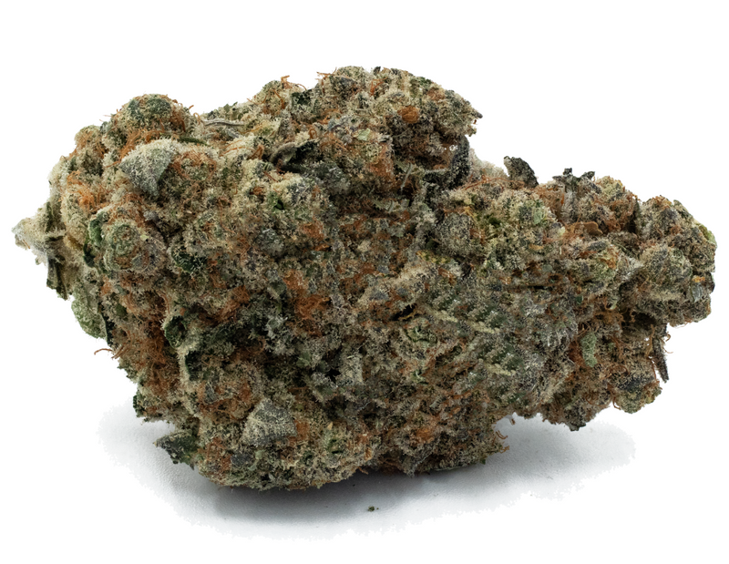 Close-up of a clump of cannabis on a white background