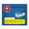 Blue packaging of Olli Baked chocolate brownies with THC warning label on a white background