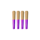 Four purple and cork mouthpieces arranged in a row on a solid white background, with 'THE LOUD. ART.