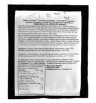 Product label with text and nutritional information on a white background