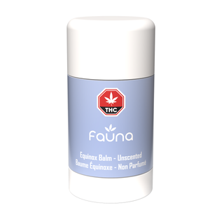 Fauna Equinox Balm container with THC logo on a white background