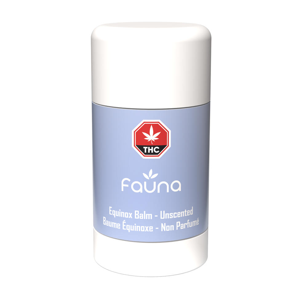 Fauna Equinox Balm container with THC logo on a white background