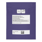 A purple resealable stand-up pouch with a white product information label on the front, photographed against a plain white background. The label includes bilingual product details, a small illustration of dried mushrooms, and a barcode block at the bottom.
