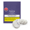 A purple stand-up pouch labeled Fauna THC Four Rivers Bark Bomb with several round white bark bombs placed in front on a white background.