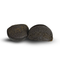 Two dark hash pieces on a white background