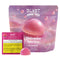 Pink gummy bear with packaging labeled 'Blast' on a white background