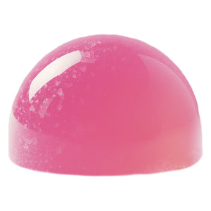 Pink dome-shaped object on a white background