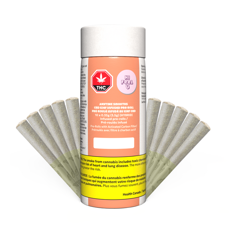Cannabis product with packaging and rolling papers on a white background
