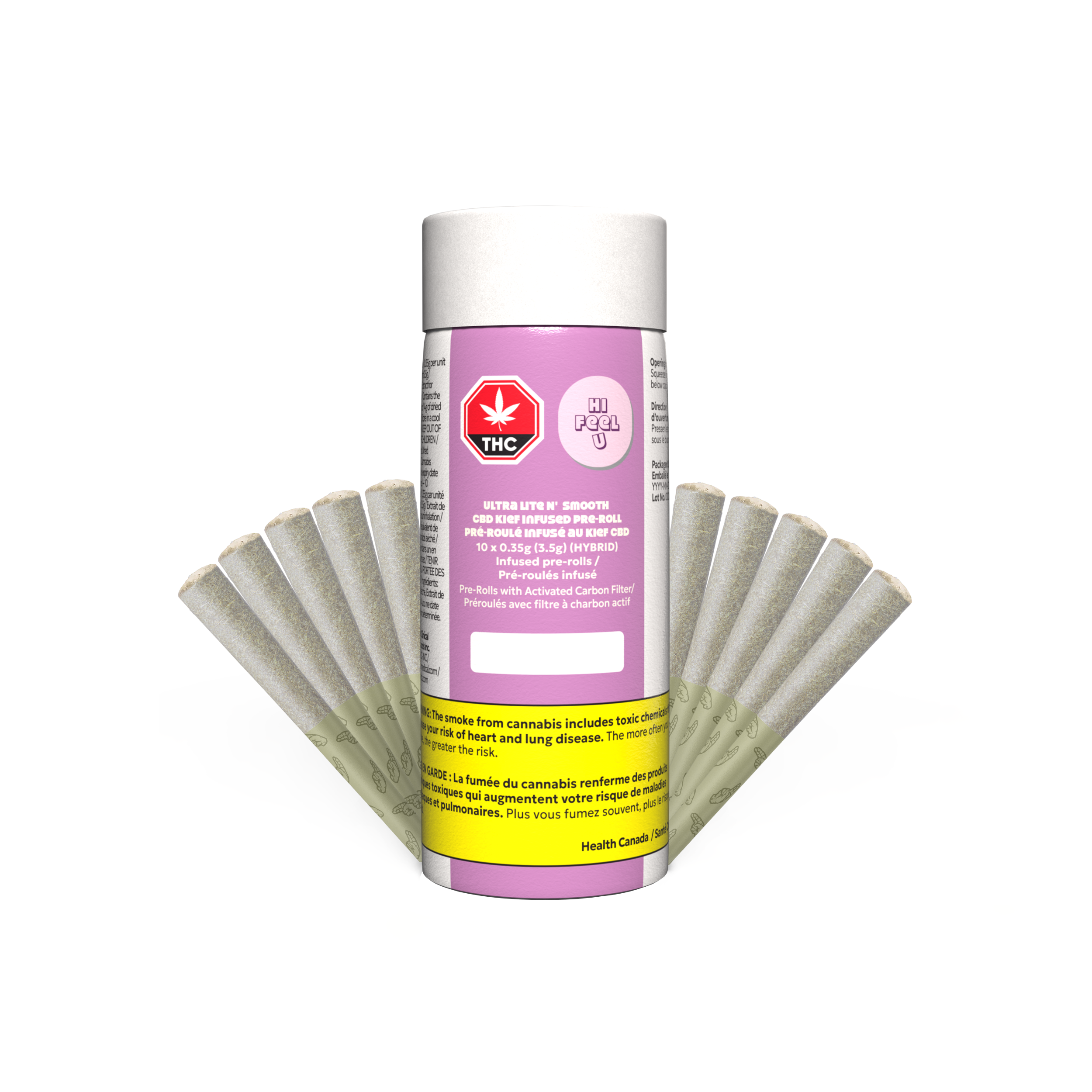 hifeelu - Ultra Lite N' Smooth CBD Kief Infused Pre-Rolls | 10 x 0.35 g
